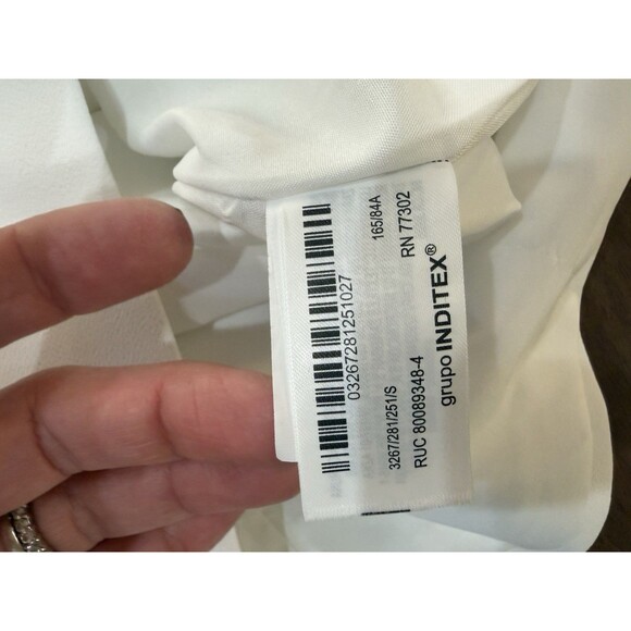 Zara Cream Patternless A-Line Shift Mini Dress Structured Sleeveless NWT Sz S - Picture 12 of 16